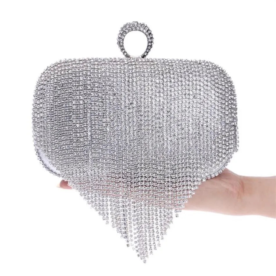 ZYB060 Dazzling Fringe: Crystal Clutch