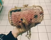 ZYB087 Edgy and Chic: Metal Mesh Clutch
