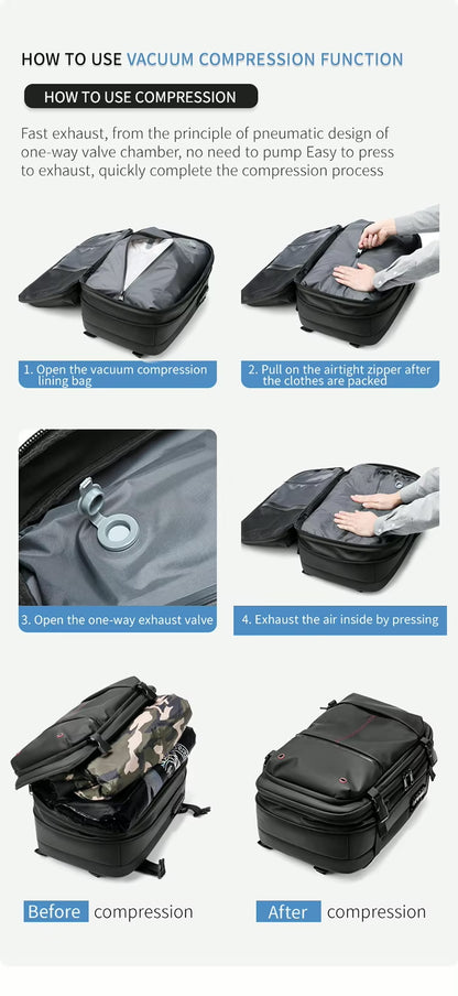 ZYB181 17 Inch Expandable Waterproof Travel Backpack With Laptop Space