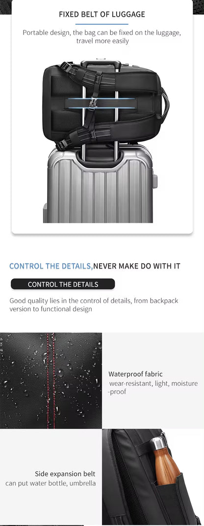 ZYB181 17 Inch Expandable Waterproof Travel Backpack With Laptop Space