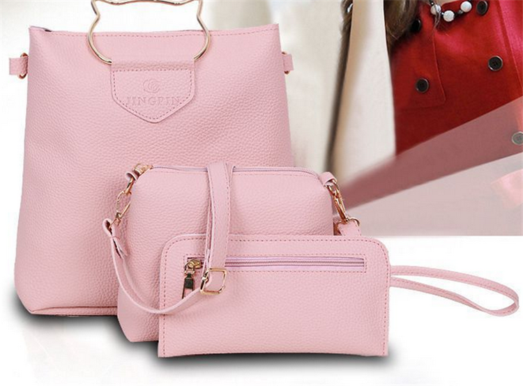 ZYB019 Cat-Inspired Chic: 3-Piece Handbag Set