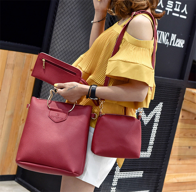 ZYB019 Cat-Inspired Chic: 3-Piece Handbag Set