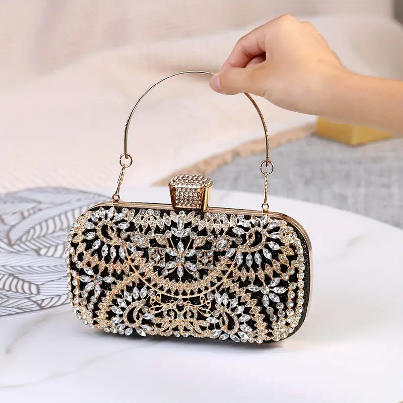 ZYB058 Dazzling Elegance: Crystal Embellished Clutch