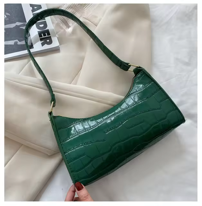 ZYB061 Chic and Minimalist: Croc-Embossed Shoulder Bag