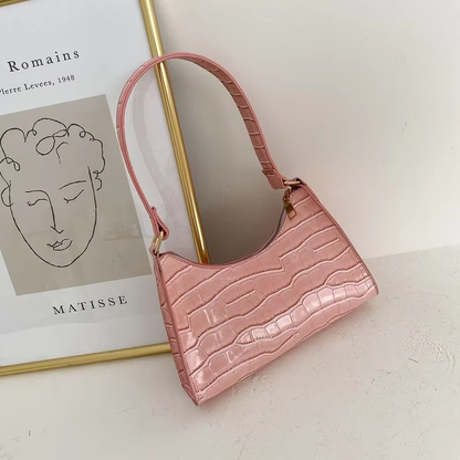 ZYB061 Chic and Minimalist: Croc-Embossed Shoulder Bag