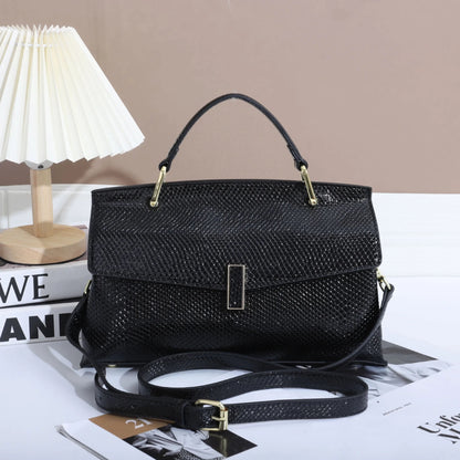 ZYB191 Elegant Snakeskin-Embossed Top Handle Bag