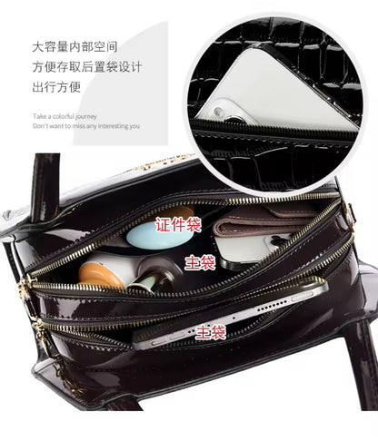 ZYB196 Elegant Crocodile-Embossed Handbag