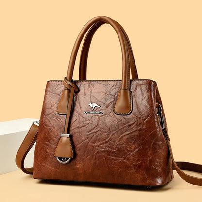 ZYB195 Timeless Elegance: Structured Leather Handbag