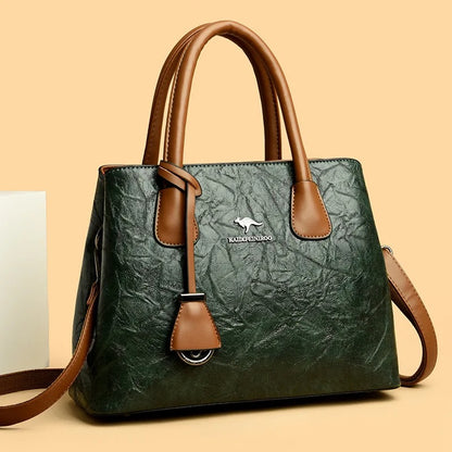 ZYB195 Timeless Elegance: Structured Leather Handbag