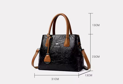 ZYB195 Timeless Elegance: Structured Leather Handbag