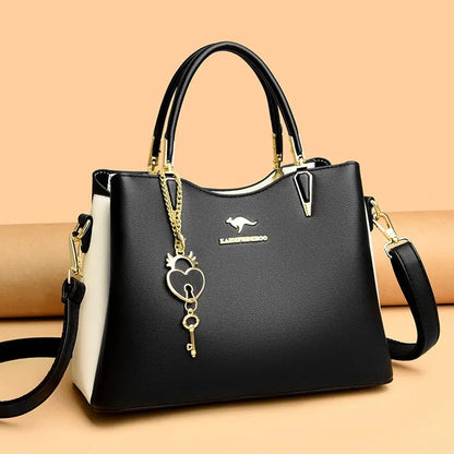 ZYB194 Chic Two-Tone Handbag with Heart Lock Charm