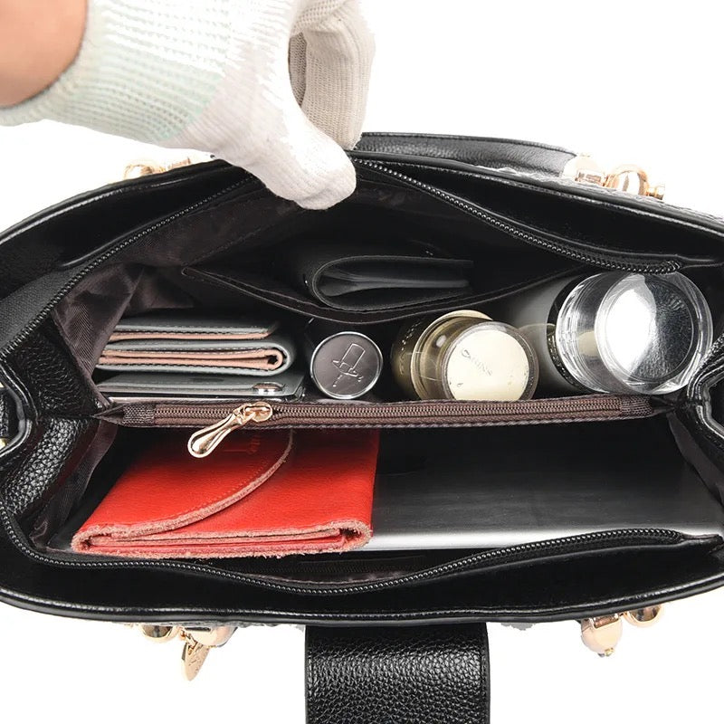 ZYB193 Elegant Crocodile-Embossed Top Handle Bag