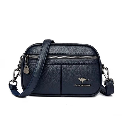 ZYB211 Dual-Zip Compact Pebbled Crossbody