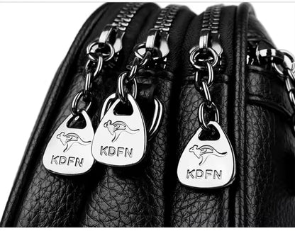 ZYB211 Dual-Zip Compact Pebbled Crossbody