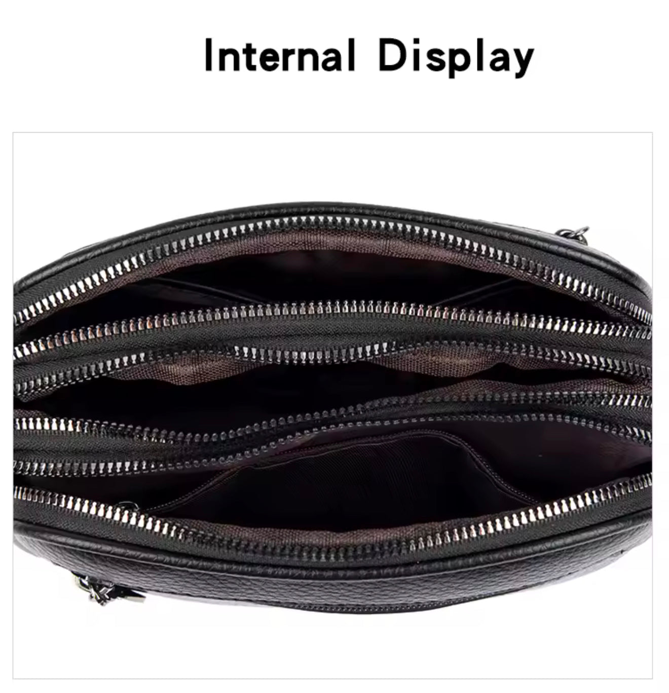 ZYB211 Dual-Zip Compact Pebbled Crossbody