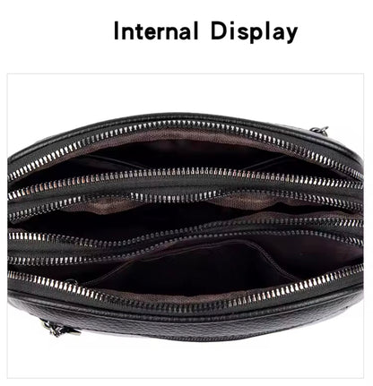 ZYB211 Dual-Zip Compact Pebbled Crossbody