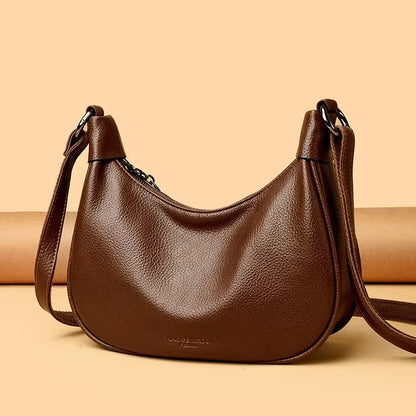 ZYB214 Pebbled Crescent Saddle Crossbody