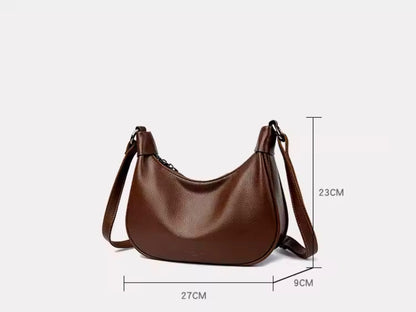 ZYB214 Pebbled Crescent Saddle Crossbody