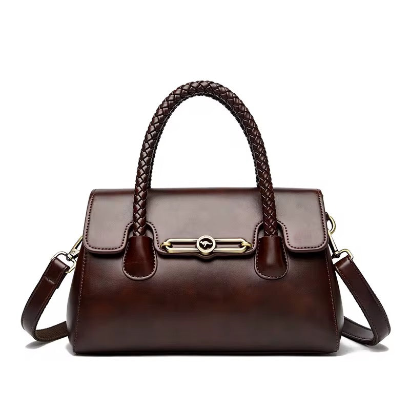 ZYB216 Braided Top-Handle Executive Satchel