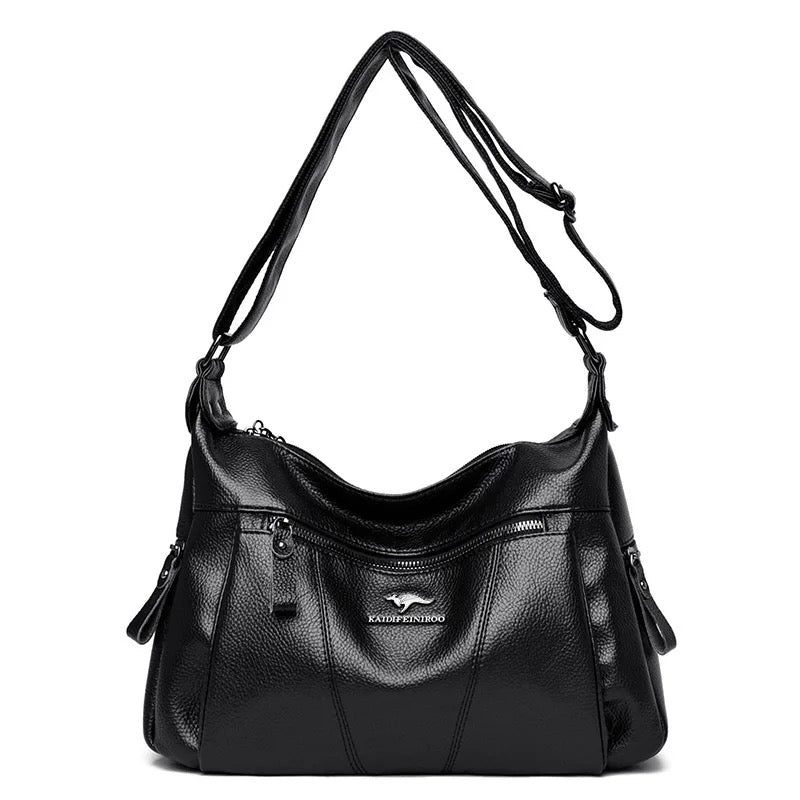 ZYB114 KAIDIFEINIROO - Timeless Leather Shoulder Bag with Subtle Croc-Embossed Pattern
