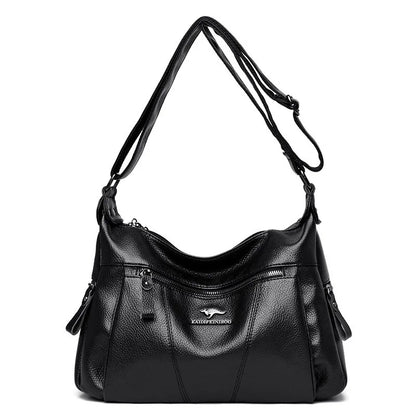 ZYB114 KAIDIFEINIROO - Timeless Leather Shoulder Bag with Subtle Croc-Embossed Pattern