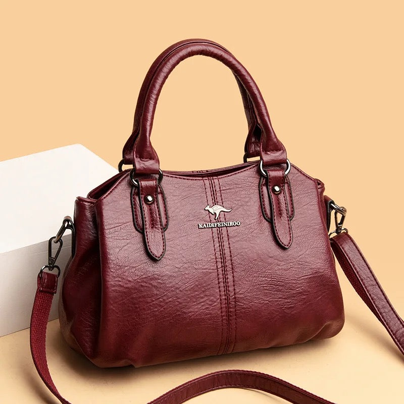 ZYB123 KAIDIFEINIROO - Elegant Leather Shoulder Bag with Multiple Compartments