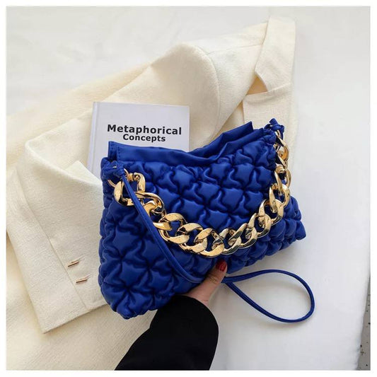 ZYB103 Elegant Pleated Shoulder Bag with Chain Strap