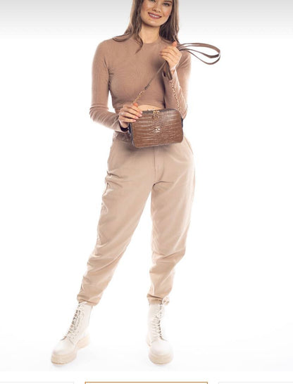 ZYB034 Croc-Embossed Crossbody Bag