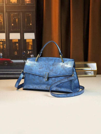 ZYB191 Elegant Snakeskin-Embossed Top Handle Bag